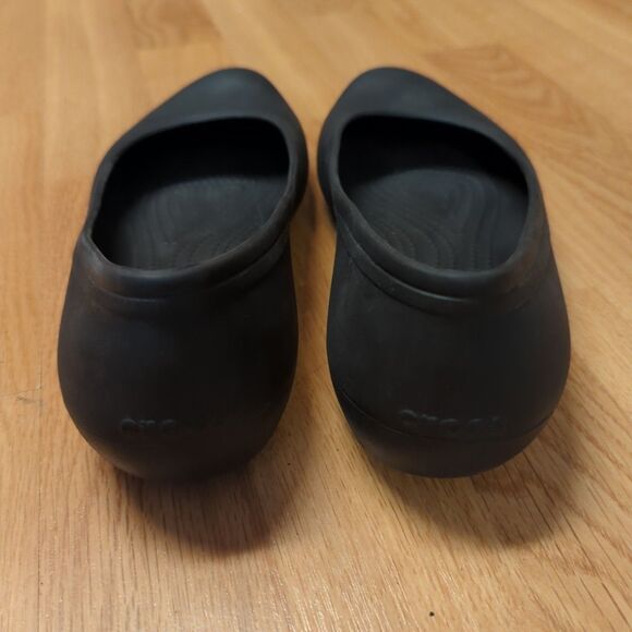 Crocs at Work Shoes Ballet Flats Womens 8 Black Casual Slip Resistant Comfort - Picture 3 of 7